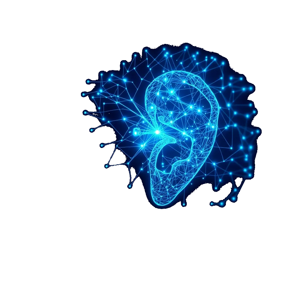 Orelha desenhada como rede neural — as categorias de áudio