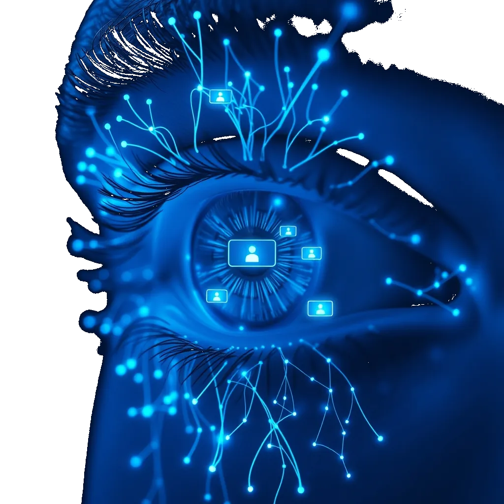 Olho desenhado como rede neural — os filmes
